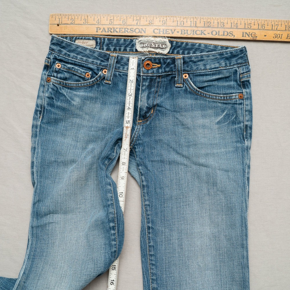 Vintage Y2k 2000s Big Star Ultra Low Rise Sweet Low Boot Cut Denim Jeans 30 - Picture 4 of 11